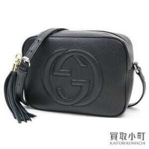 Gucci Soho Leather Disco Bag Black Interlocking GG Stitch Crossbody Fringe